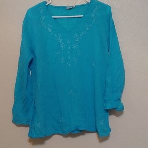 Long sleeve light linen shirt